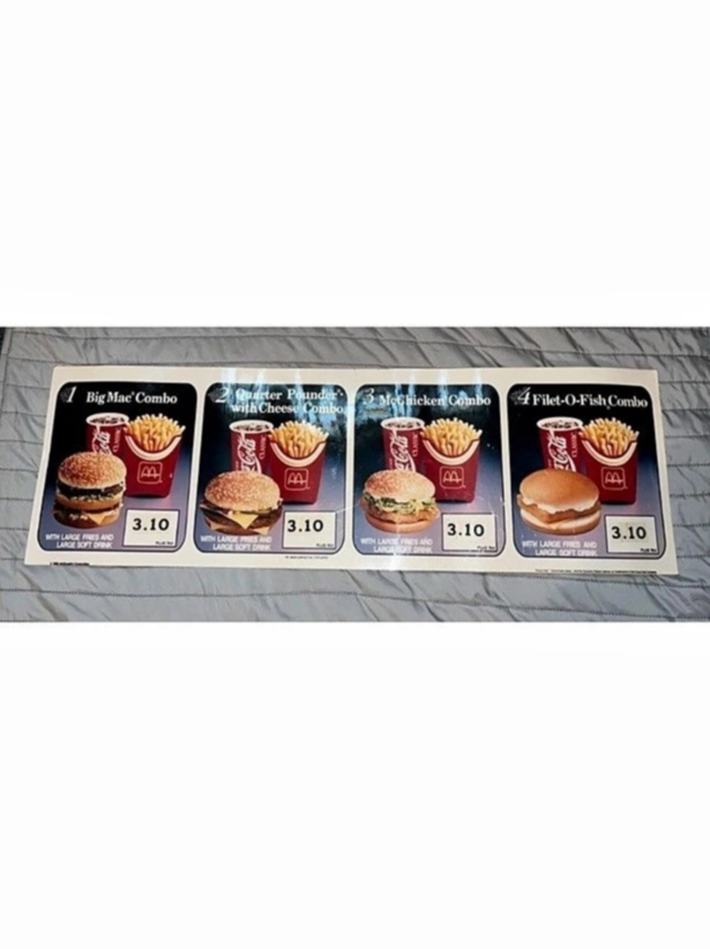 Vintage McDonalds Menu Sign 43x14